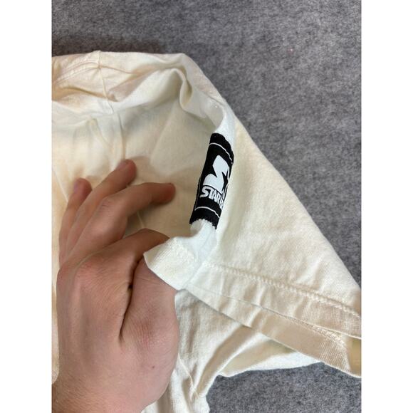 VINTAGE 90s Chicago Bulls NBA Shirt Men 2XL White Graphic Starter Basketball Tee - Picture 7 of 9